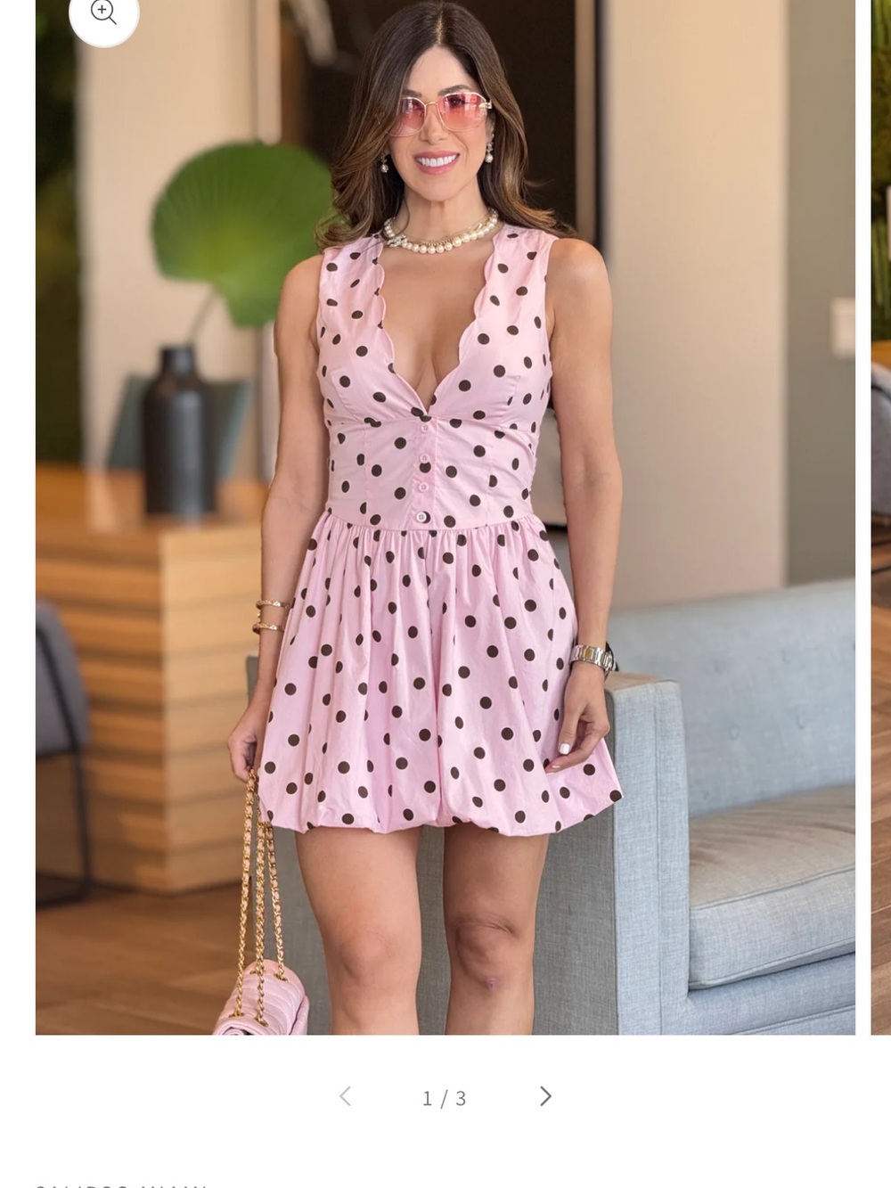 Pink Polka Dot Sleeveless Mini Dress